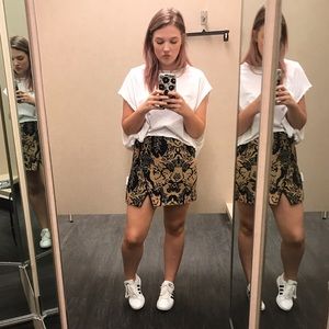 FREE PEOPLE • damask mini skirt